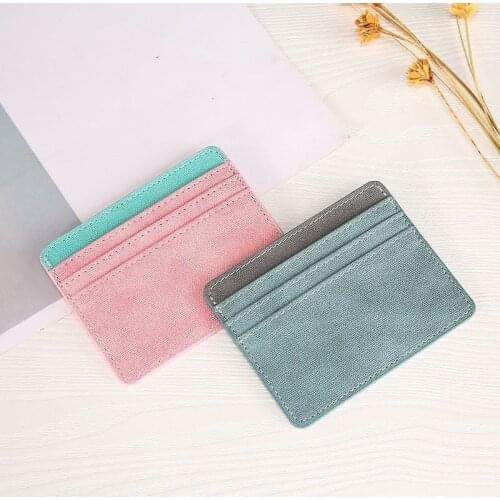 Men/Women Mini ID Card Holders Business Credit Card Holder PU Leather Slim Bank Card Case Organizer Wallet Zipper Unisex