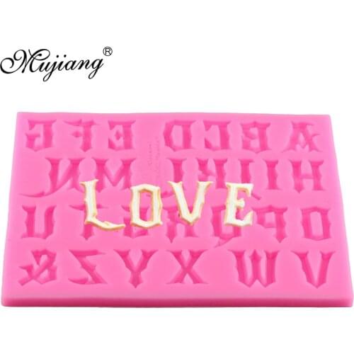 Gothic Capital Letters Silicone Mold Fondant Cake Decorating Tools Chocolate Gumpaste Molds Resin Clay Candy Moulds XL157