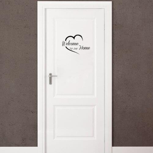 Personality Welcome to our Home Door Sticker Removable Home Decoration Wall Stickers For Kids Rooms A2220
