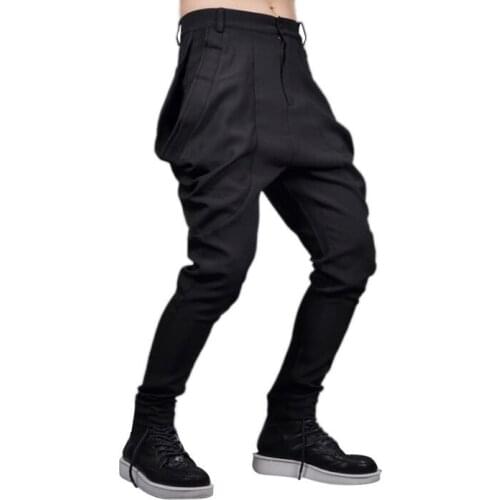 Quality 2020 New mens clothing Hair Stylist Fashion Big pocket harem pants Korean Men Slim plus size Wild pencil pants tid