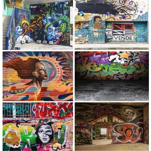 Brick Wall Art Graffiti Photography Backdrops Baby Children Portrait Photography Background For Photo Studio 210328TYD-04