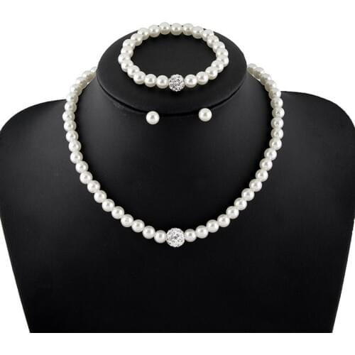 Hot sale jewelry with pearl necklace earrings bracelets matching new high-end pearl necklace set for elegant party women gifts
