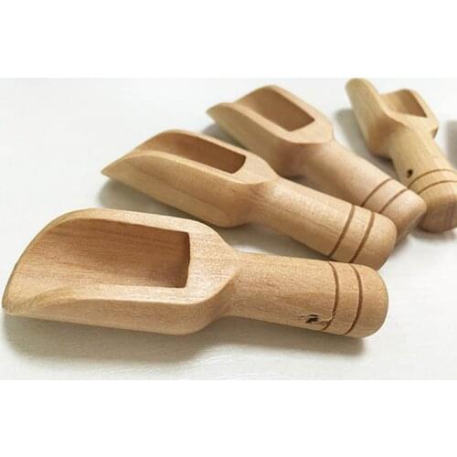1Pcs Spice Spoons Sugar Tea Coffee Scoop Wooden Spoon Mini Naturel Wooden Eco-friendly Kitchen Gadgets Cooking Tool