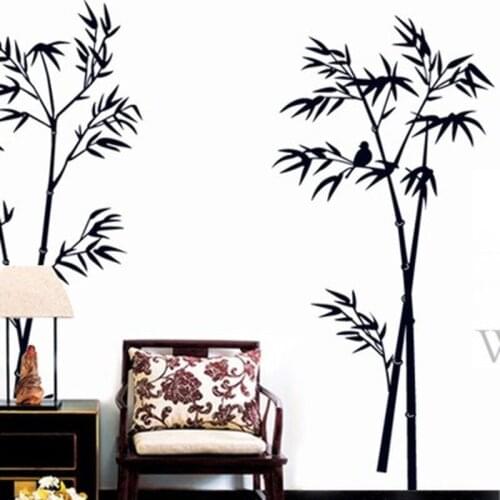 Chinese Style Bamboo Wall Stickers Living Room Vintage Home Decor Teenager Room Decoration Stickers Poster Mural Wallstickers