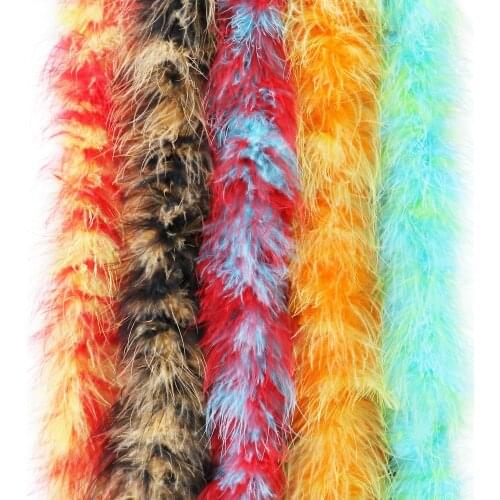 New Multicolor Feather Boas Fluffy Soft Marabou Feather Scarf 2 meter Carnival Stage Clothing Sewing Decor Boas for crafts