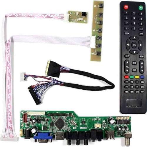 New TV+HDMI+VGA+USB+Audio Monitor Control Driver Board Kit for 10inch HSD100IFW1-F00 F01 F02 F03 1024X600 LCD Screen Panel