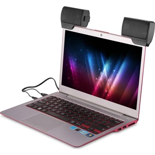 Portable Mini USB Stereo Speaker Sound Bar Clipon Speakers For Notebook Laptop Phone Music Player Computer PC With Clip