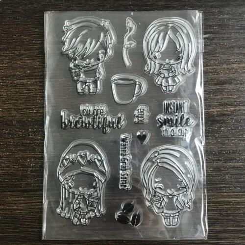 Girl clear stamp /Seal for DIY scrapbooking/photo album Decorative clear stamp sheets A6007