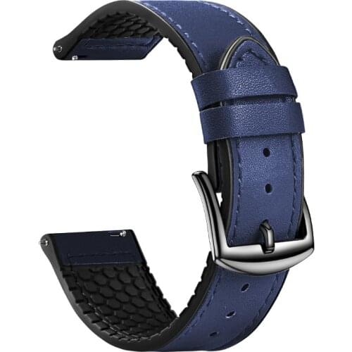 22mm Genuine Leather Strap Universal Silicone Smart Watchbands For Samsung Gear S3/Honor Magic Watch Replacement Band Strap