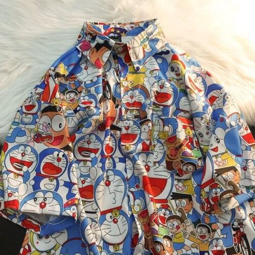 Cute Cartoon Shirts Women Harajuku Funny Japan Shirt Oversize Vintage Shirts Fashion Korean Summer Kawaii Teens Shirt Girls