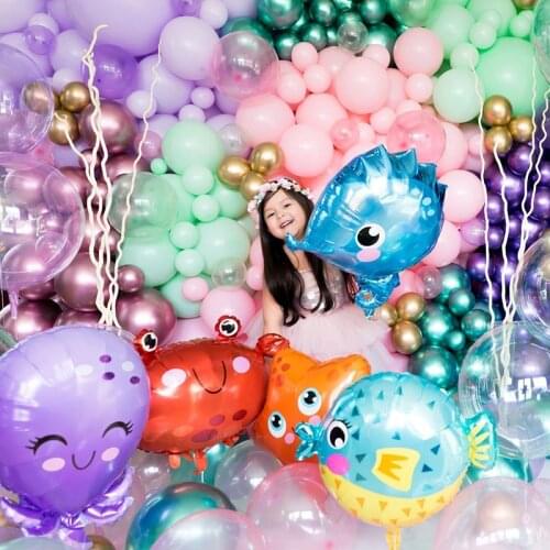 Little Mermaid Party Foil Balloons Kids Birthday Party Decorations Baby Shower Decor Helium Globos Under The Sea Party Supplies