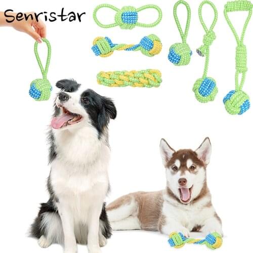 Training Cotton Dog Rope Toy Knot For Small Medium Large Dogs Puppy Chew Cleaning Teeth Toys Pet Playing Ball Tooth Ropes Toys