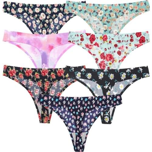 Q New Amazing Women Lingerie G-String Lace Underwear Female T-back Thong Sheer Panties Japan Hot Sale Flower Pattern Knickers