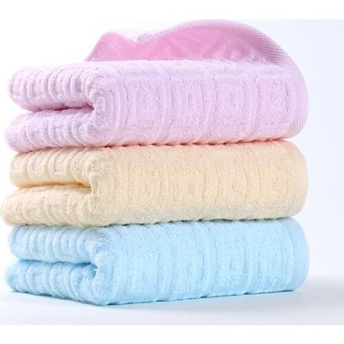 Thickened Solid Color Towels Cotton Soft Absorbent Hair Towel Family Bathroom Hotel Adult Children Serviette De Bain Toallas