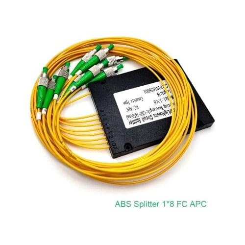 High Stabilit5pcs/lot FC/APC 1X8 ABS type Singlemode Fiber Optical splitter FTTH 1*8 optical fiber ConnectorOptical splitter