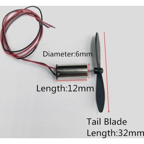 3.7V DC Micro Motor 612 High Speed Brushless for DIY Toys Accessories model airplane Helicopter Tail Motor within blade 3.2cm