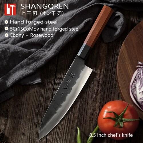 New Japanese Kitchen Knife Hand Forged Kiritsuke Knife High Quality Star Anise Rosewood Handle Cooking Chef Knife