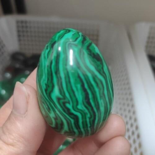 60-70g Natural Malachite Peacocks Stone Egg Natural stones and minerals