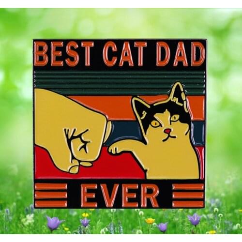 Funny Smudge Cat Daddy Father Day enamel Pin Kitten Daddy Meow Gift Humor birthdays Valentines Day cat lover brooch