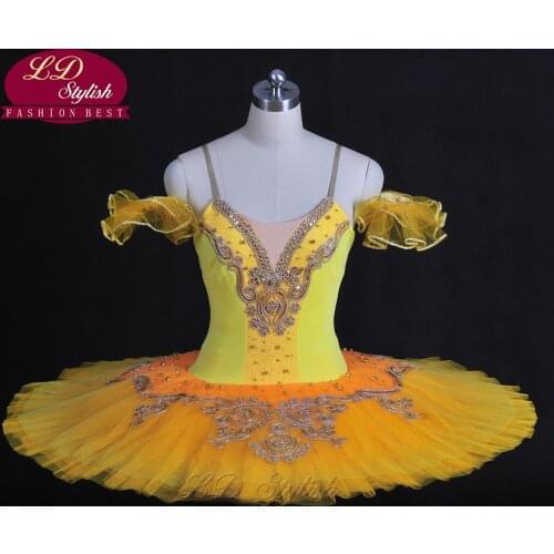 Yellow Performance Dance Costumes Girls Red Professional Ballet Tutu Adult Ballerina Costumes LD8965