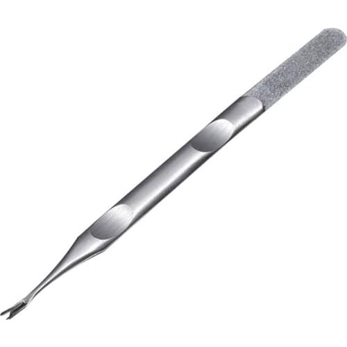 1pc Stainless Steel Nail File Buffer Double Side Grinding Rod Cuticle Pusher Multi-functional Nails Art Tool