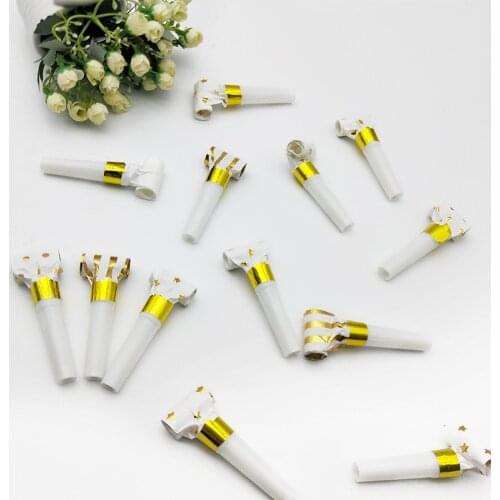 10Pcs Funny Toy Baby Blowing Dragon Blowout Gold Silver Whistles Kids Childrens Blowout Party Birthday Supplies Toys Gift