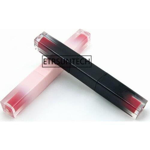 100pcs 6ML Double side Square Lip gloss tube Empty lip glaze bottle Gradient color Eyeliner Lipstick Plastics cosmetic F3888