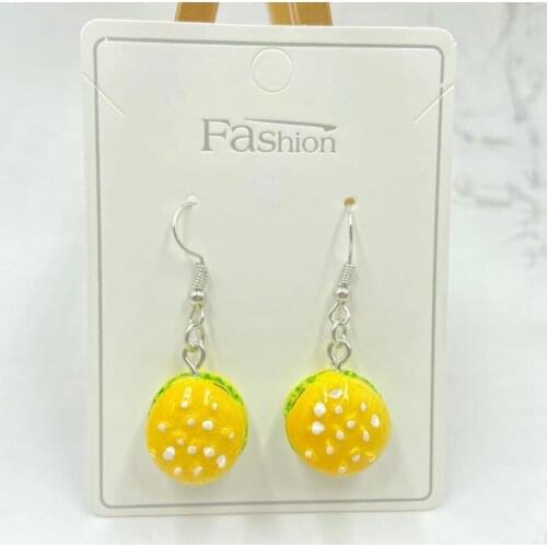 2021New Simulation Hamburger Earrings Fashion Creative Earrings Ladies Gift Earrings Jewelry Wholesale
