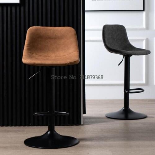 Bar Chair, High Stool, Lifting And Rotating Back, Bar Stool, Household Chair, Modern Simple Iron Bar Chair
