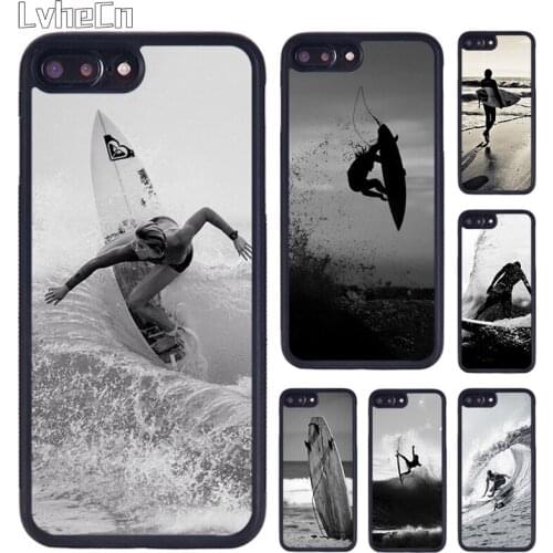 LvheCn Beach Surf Board Ocean Waves Phone Case For iPhone 5 SE 6s 7 8 Plus 11 12 Pro X XR XS Max Samsung galaxy S7 S8 S9 S10