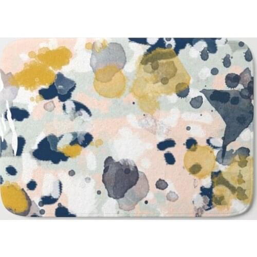 Esther Abstract Minimal Gold Navy Paint Bath Mat Bathroom Kitchen Bedroon Floor Mat Home Entrance Rugs Kids Prayer Mat 40*60cm