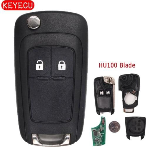 Keyecu Complete Flip Rmote Key Fob 2 Button for Holden Cruze 2099-2015 433MHz ID46 Chip