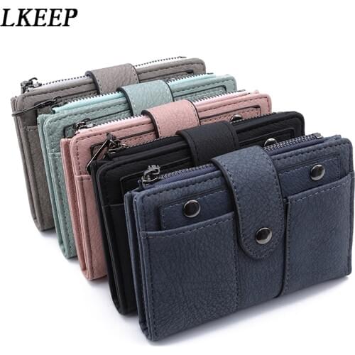 PU Leather Rivet Wallet Women Zipper Short Wallet Coin Card Holder Brand Female Small Coin Clutch Wallets Purse Money Bag