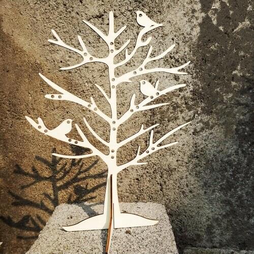 Love Bird Jewellery Stand Wood Jewelry Tree Earring Holder Jewelry Organizer Wooden Earning Display Girlfriend Gift