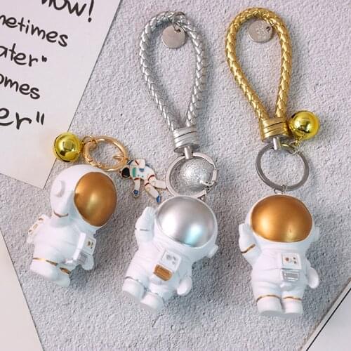 Cute Astronaut Spaceman Creative Plated Waistband Keychain Key Chains Ring Car Bag Pendent Charm Creative Accessories D609