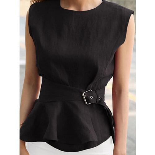 MingJieBiHuo Sleeveless Blouses
