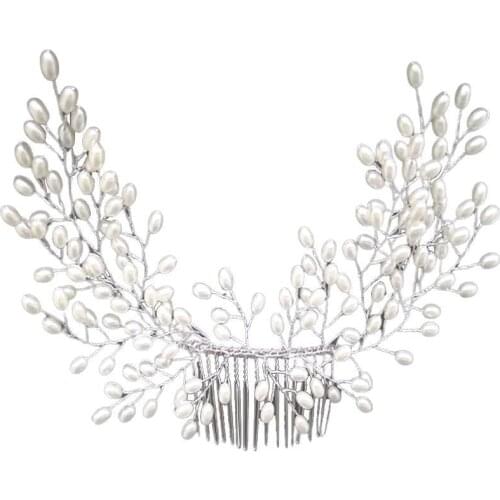 Fashion Bride Bridal Hair Comb Wedding Headwear Women Beautiful Hair Faux Accessories Proms Fantastic Parties Hair Clip B7E5