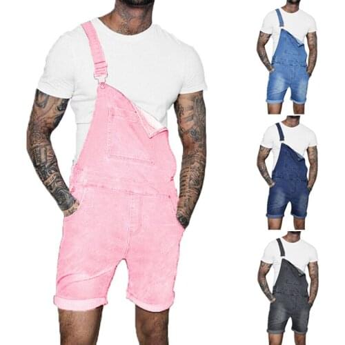 QNPQYX New Streetwear Men Denim Bib Workwear Fashion Denim Jumpsuit with Pocket Jumpsuits Rompers Hip Hop Pants