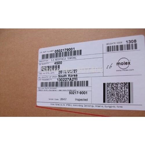 0502179001 TERM FEMALE 18-24AWG CRIMP TIN 50217-9001 MOLEX terminals connectors housings 100% new and original parts 502179001