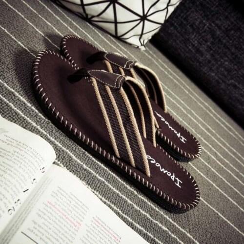 Mens Sandals 2021 Summer Beach flip-flops Male Thick Bottom Shoe Pinches Han Edition Sandals Antiskid Student Slippers Sandals