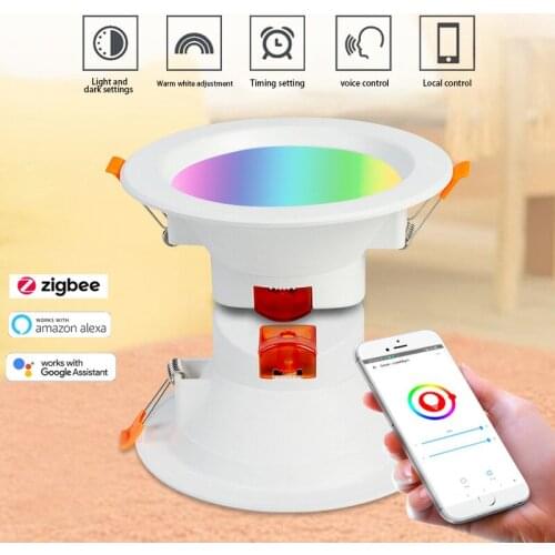 Smart Zigbee Smart Led Light 2.5/3.5/4 Inch RGBW RGBCW Downlight Ceiling Light eWeLink SmartThings Alexa Google Home Wholesale