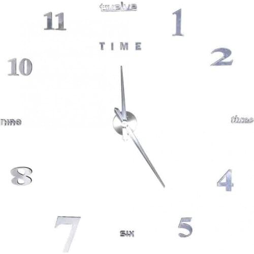 Modern DIY Large 3D Number Mirror Wall Sticker Clock Living Home Decor Non toxic