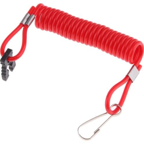 Universal Emergency Cut-Off Switch with Coiled Lanyard, Marine Outboard Engine Kill Switch for Honda