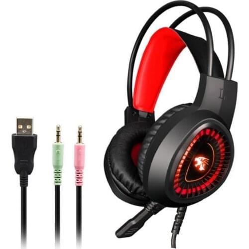 V1000 Headset Heavy Bass Internet Cafe E-sports Game Headphones Luminous 7.1 Channel USB/3.5MM Headset for Computer PC Gamer