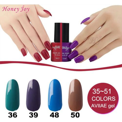 AVIIAE Gorgeous Colorful Gel Nail Polish Long-Lasting Soak-off LED UV Lamp Cure Cosmetic Make Up Gel Polish 12ML