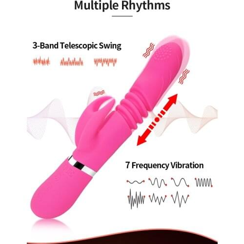 G Spot vibrator 7 Speed USB Rechargeable Vibrating dildo for Womens 3 Stretch Female Clitoris Stimulation Massage Adult Sex Toy