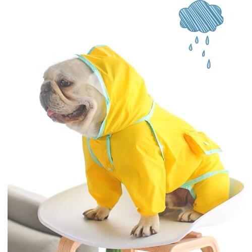 Pet Dog Breathable Raincoat Clothes For Small Medium Large Dogs Pug Waterproof Coat Outdoor Jacket French Bulldog Costumes IBC09