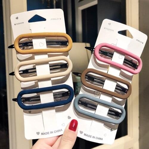 Fashion Sweet scrub Colorful girl BB clip bangs clip simple side clip wild temperament word clip card hair accessories