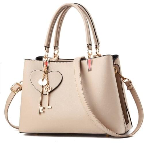 Women Bag Vintage Handbag Casual Tote Fashion Love pendant Women Messenger Bags Shoulder Top-Handle Leather Female bag 2021