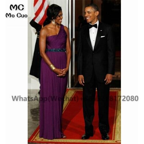 2021 Purple Prom Evening Dresses Long One Shoulder Pleat Sashes Chiffon Zipper Back Womens Evening Gown Custom Made